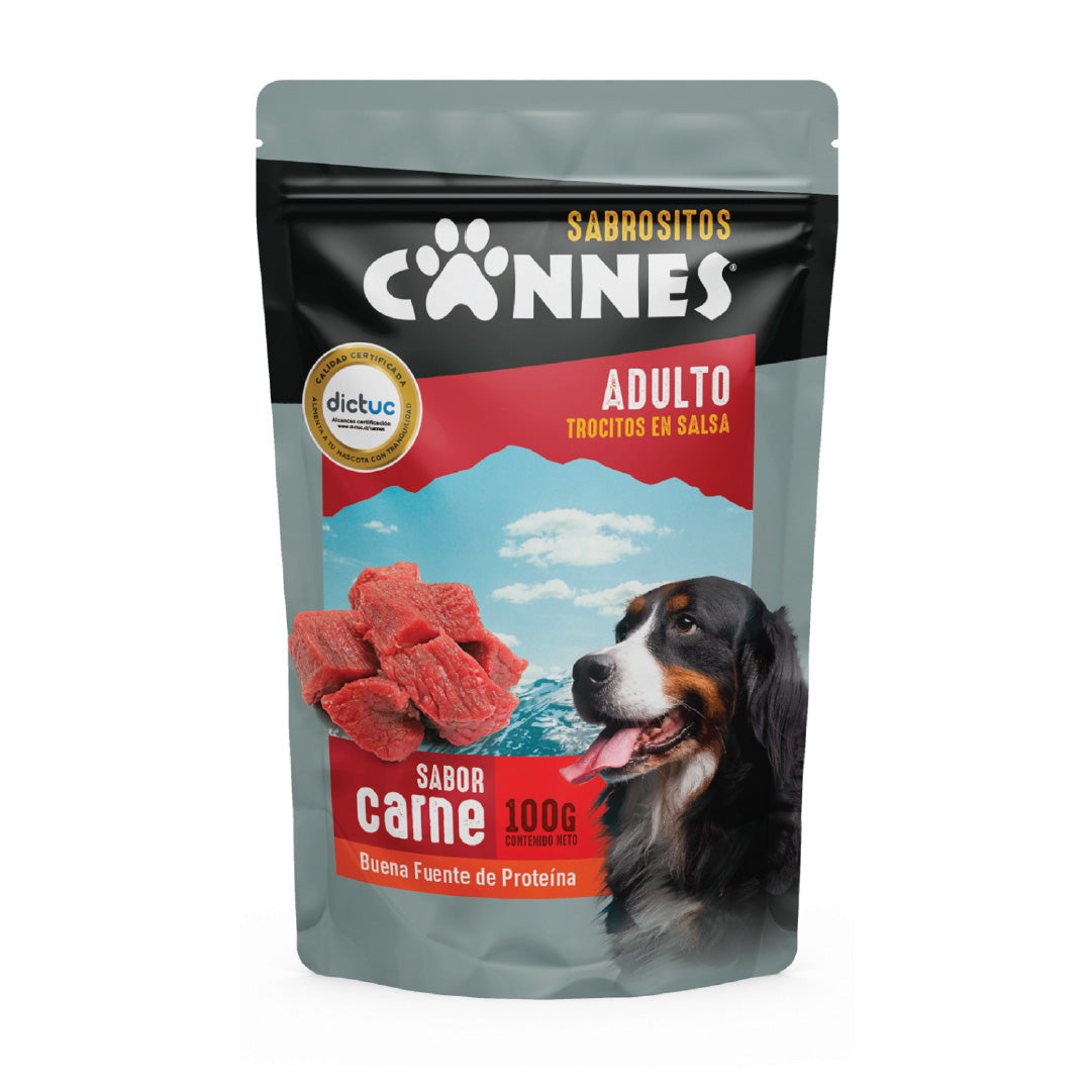Pack X12 Alimento Húmedo Perro Cannes Sabor Carne 100g