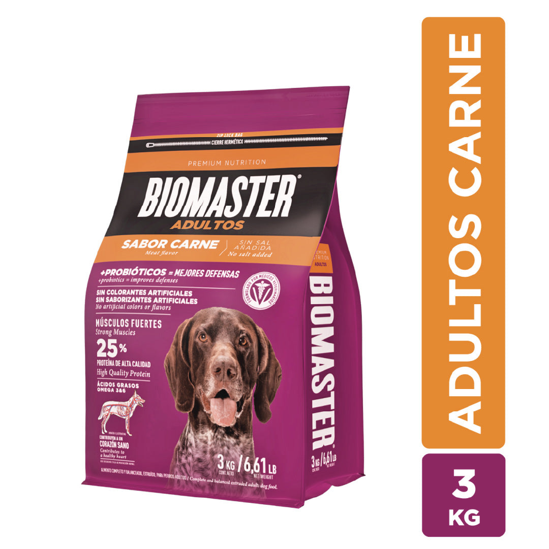Alimento Premiuim Perro Adulto Biomaster Carne 3 Kg