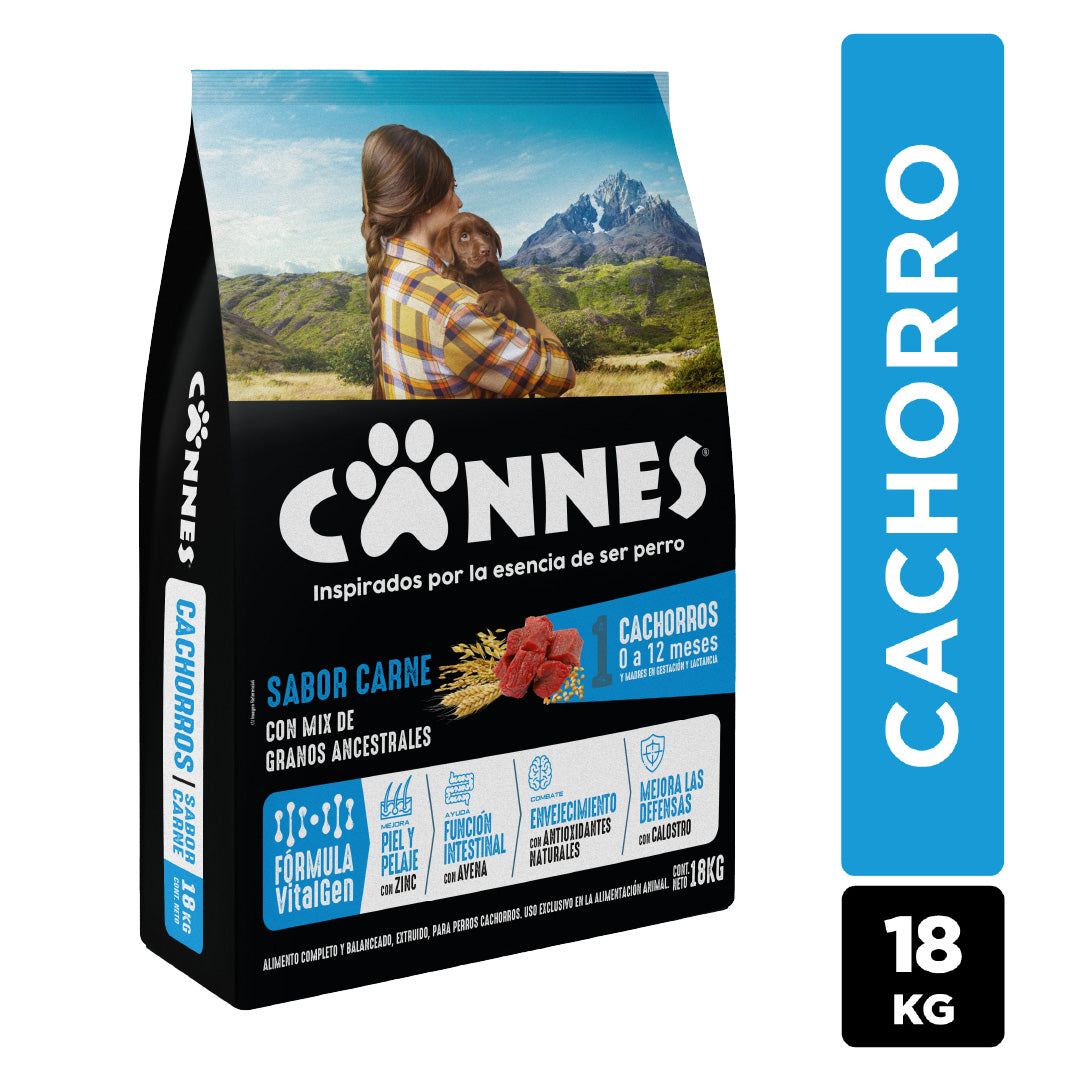 Alimento Perro Cachorro Cannes Carne y Leche 18 Kg