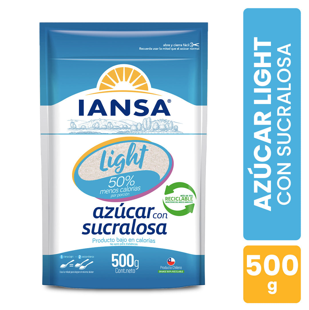 Azúcar Blanca Light Con Sucralosa 500 Gr