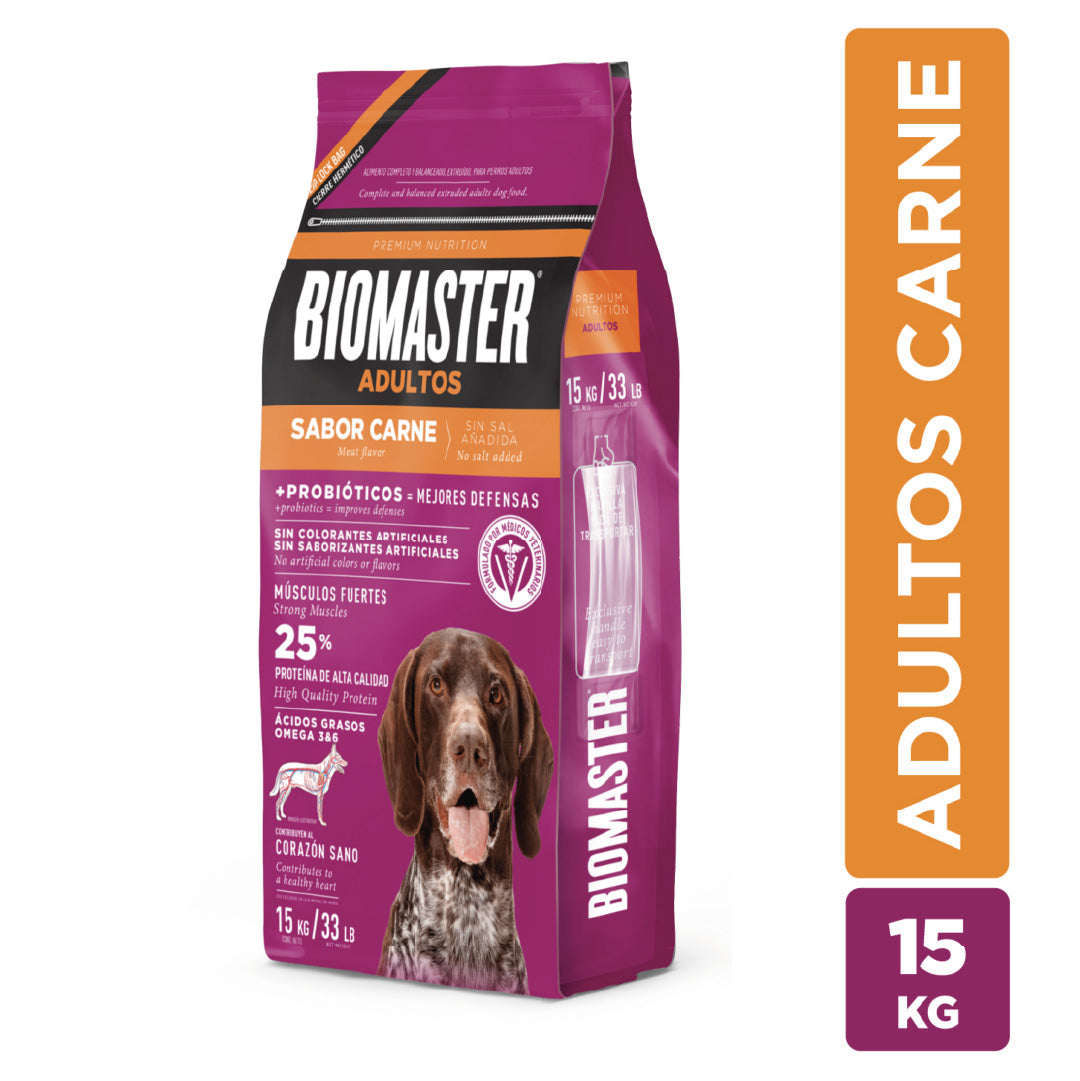 Alimento Premiuim Perro Adulto Biomaster Carne 15 Kg