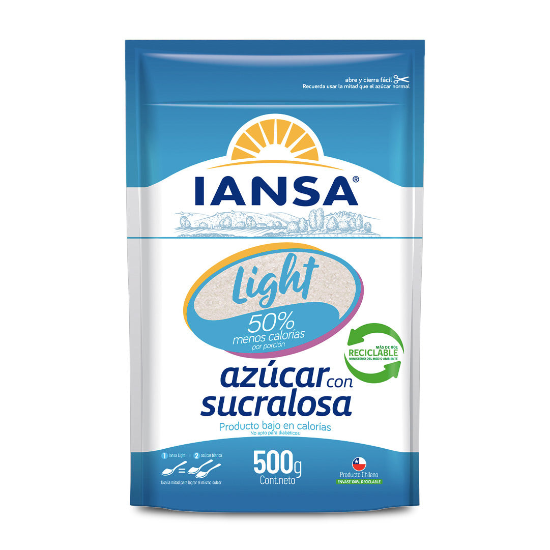 Azúcar Blanca Light Con Sucralosa 500 Gr