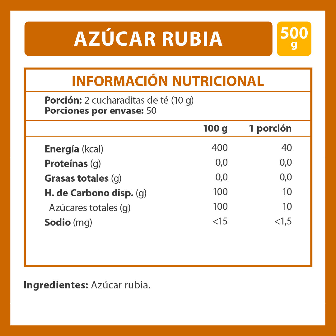 Azúcar Rubia 500 Gr