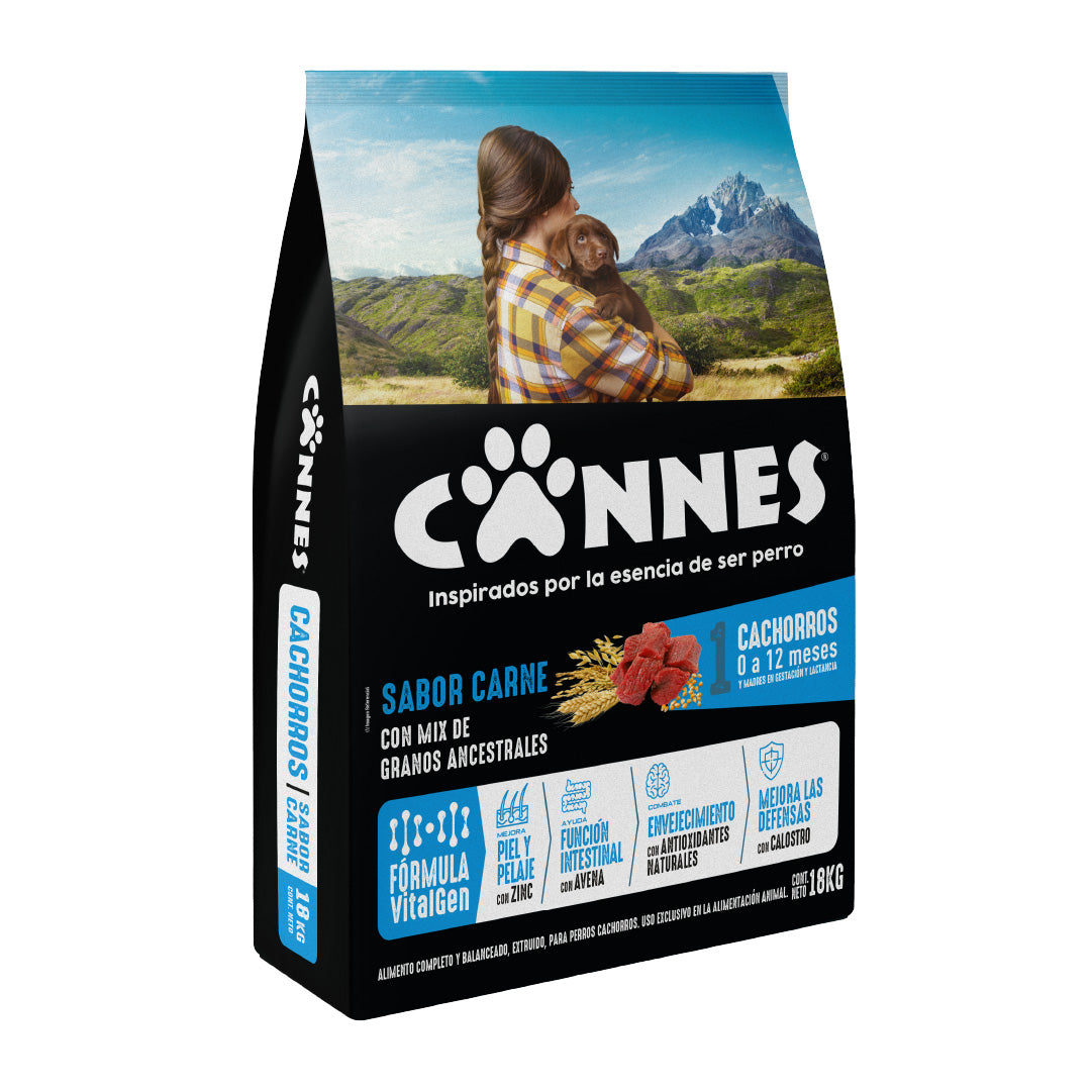 Alimento Perro Cachorro Cannes Carne y Leche 18 Kg