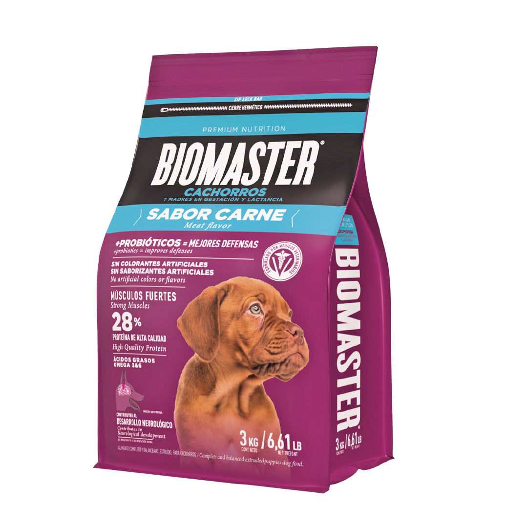 Alimento Premiuim Perro Cachorro Biomaster Carne 3 Kg
