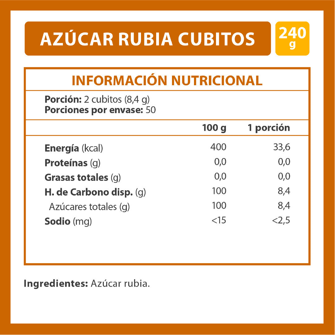 Azúcar Rubia Cubitos 420g