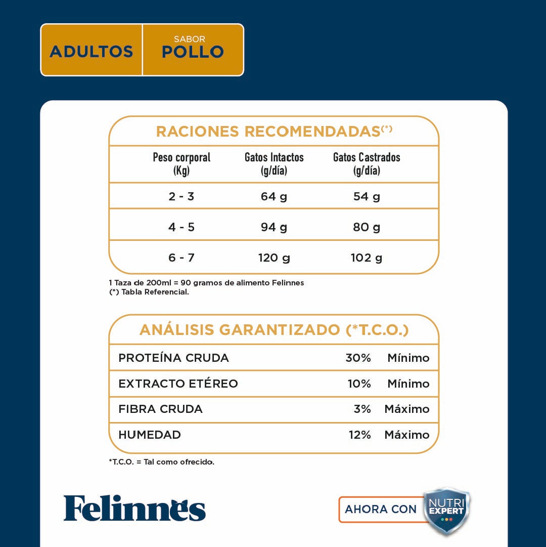 Alimento Gato Adulto Felinnes Pollo 3 Kg