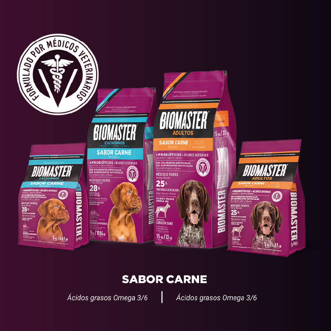 Alimento Premiuim Perro Cachorro Biomaster Carne 3 Kg