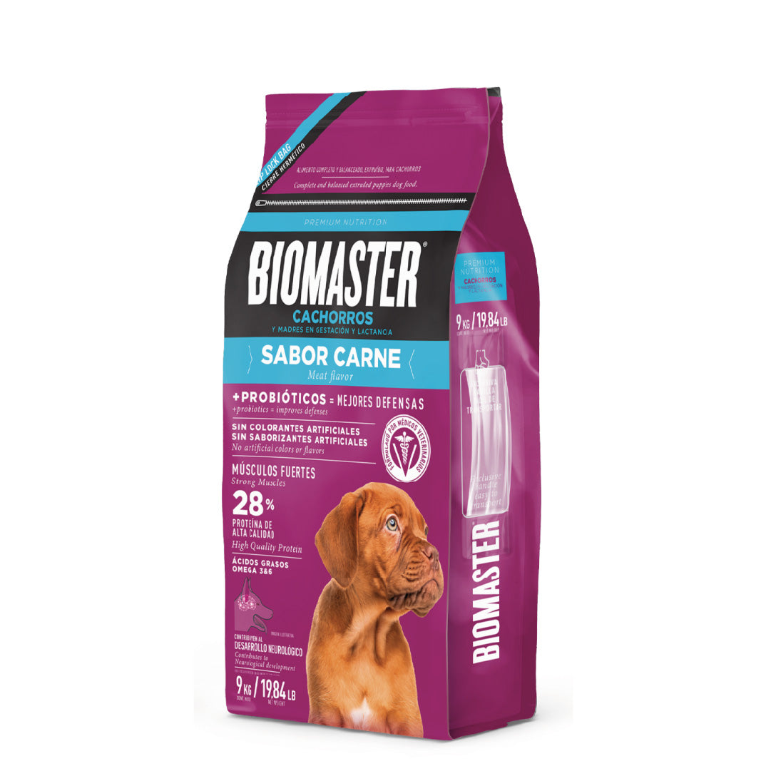 Alimento Premiuim Perro Cachorro Biomaster Carne 9 Kg