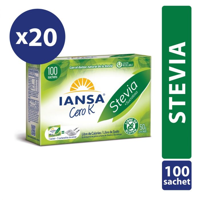 Endulzante Stevia Sucralosa Sachet 100u