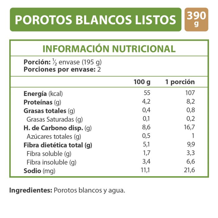 Porotos Blancos Listos 390 Gr