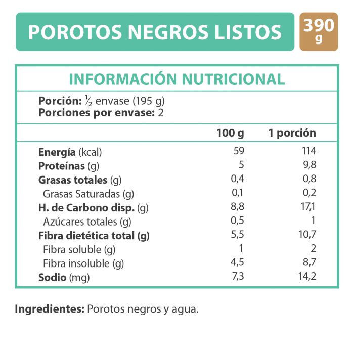 Porotos Negros Listos 390 Gr