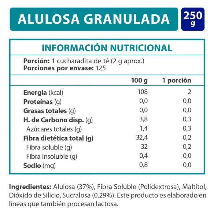 Endulzante Alulosa Sucralosa Granulado 250 Gr