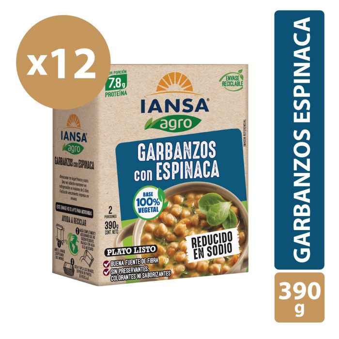 Garbanzos con Espinaca Listos 390 Gr