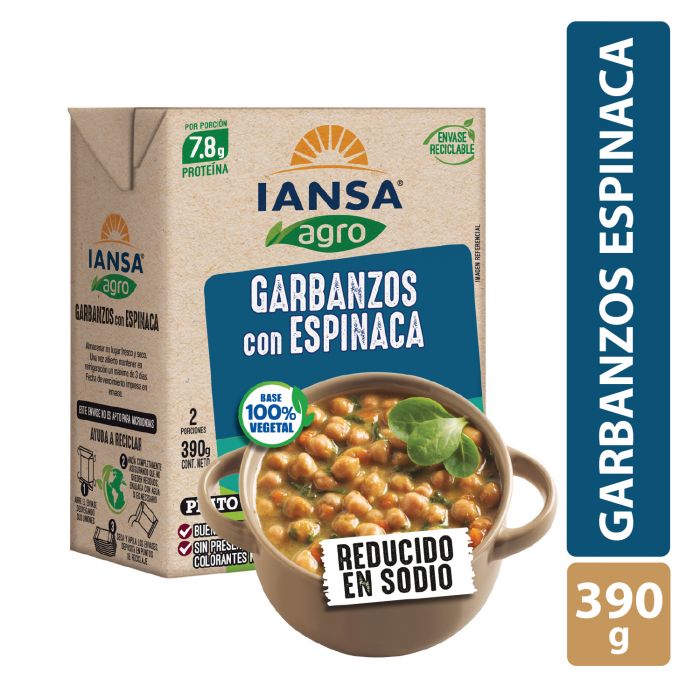 Garbanzos con Espinaca Listos 390 Gr