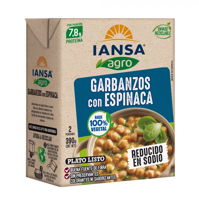 Garbanzos con Espinaca Listos 390 Gr