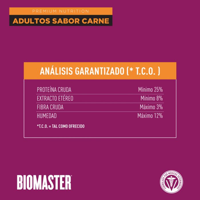 Alimento Premiuim Perro Adulto Biomaster Carne 3 Kg