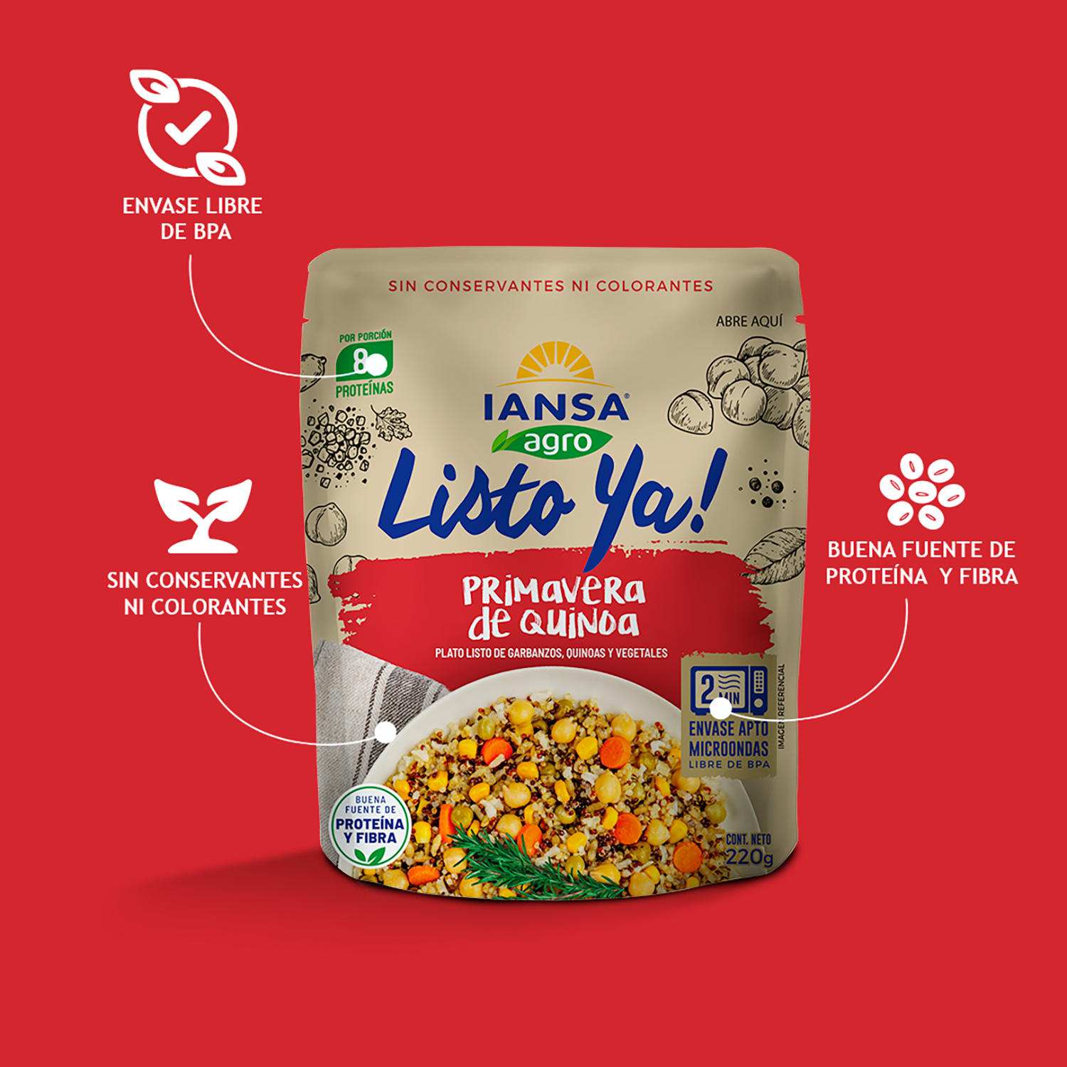 Plato Listo Ya! Primavera De Quinoa 220 Gr