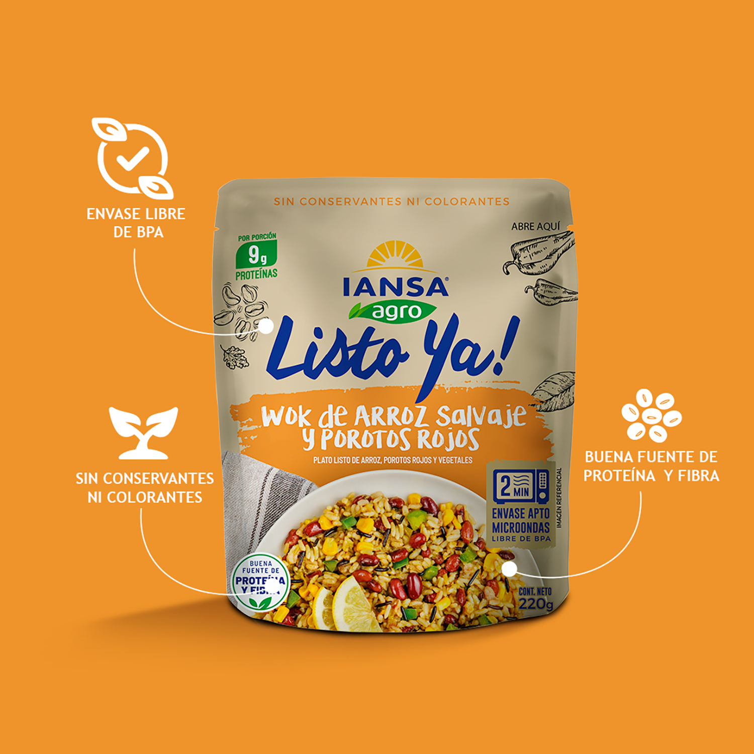 Plato Listo Ya! Wok de Arroz Salvaje 220 Gr