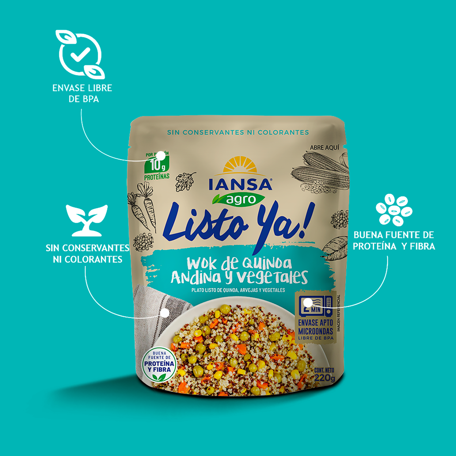 Plato Listo Ya! Wok De Quinoa y Vegetales 220 Gr