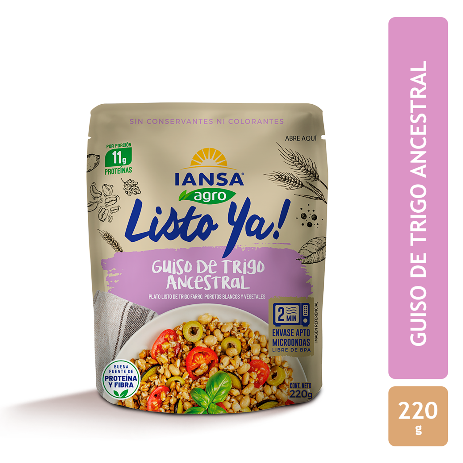 Plato Listo Ya! Guiso De Trigo Ancestral 220 Gr