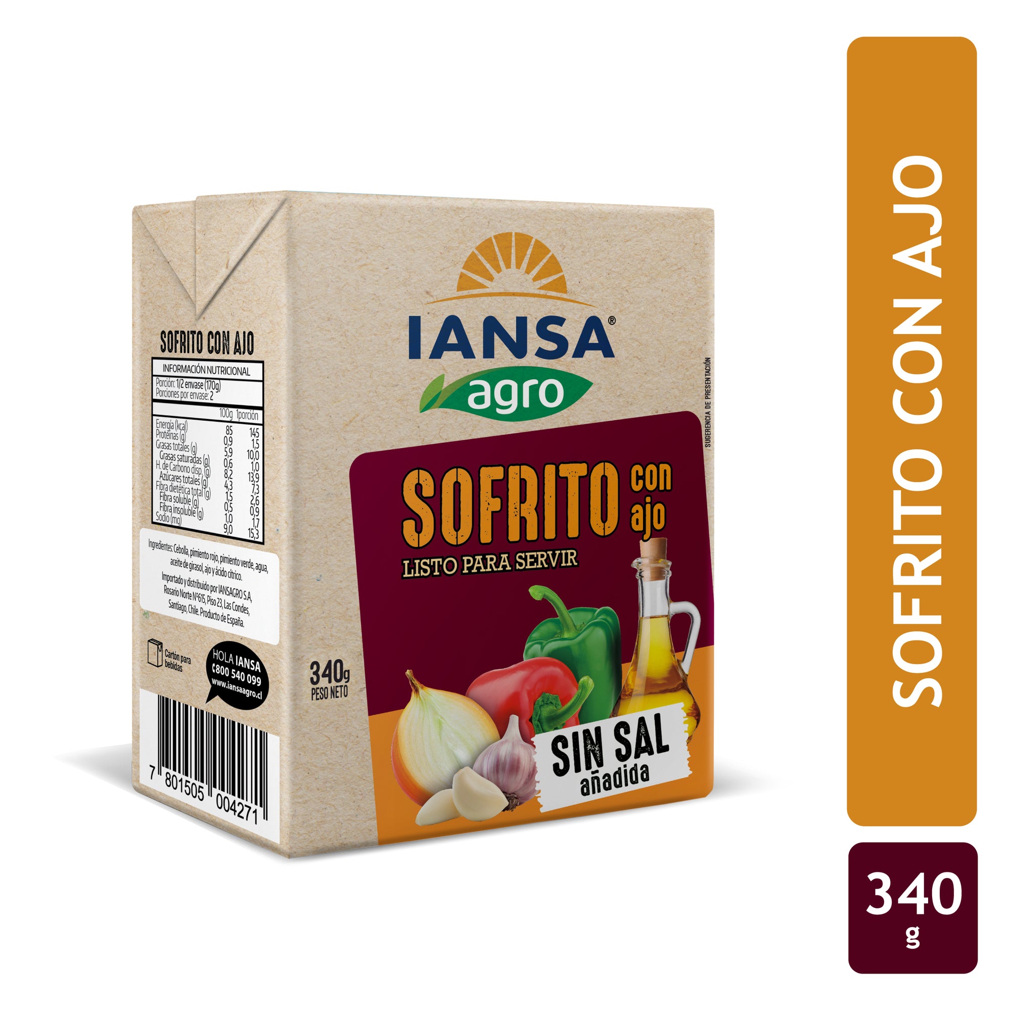 Sofrito con Ajo Listo Iansa Agro 340 Gr