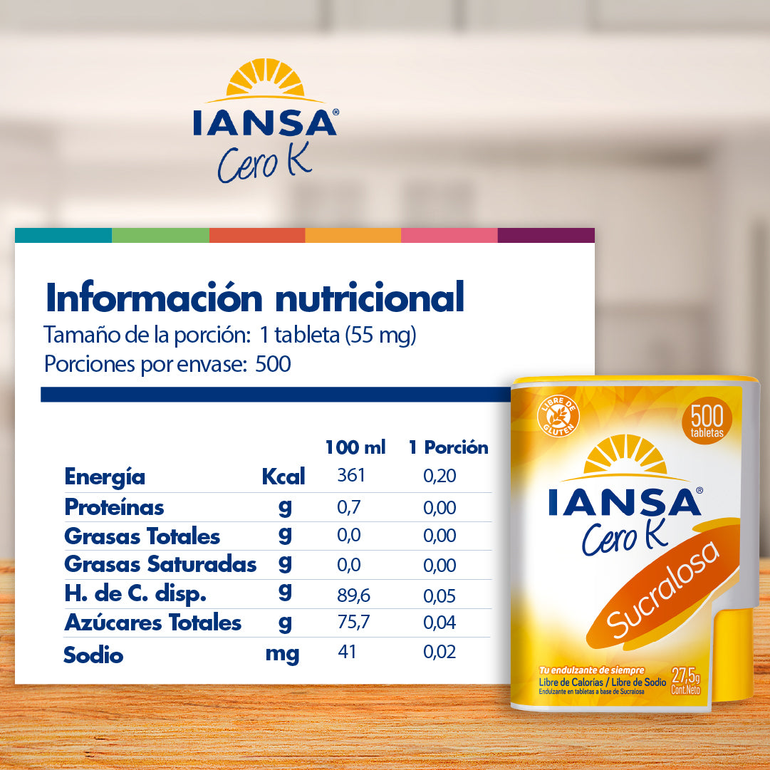 Endulzante Tabletas Sucralosa 500un.