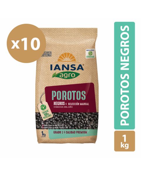 Porotos Negros Pack 10x1kg Vence 05/10/2023