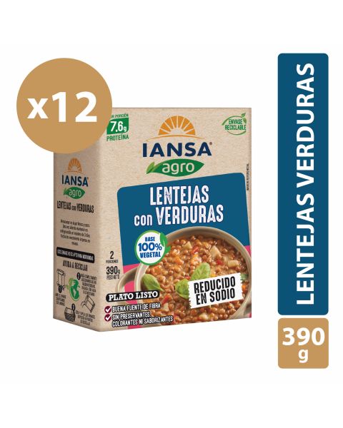 Lentejas con Verduras Listas Pack 12x390g