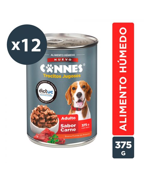 Trocitos Jugosos perro Carne Pack 12x375g