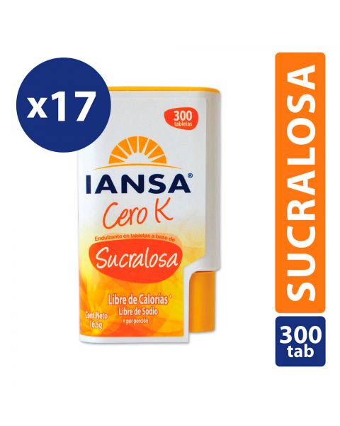 Endulzante Tabletas Sucralosa Pack 17x300un
