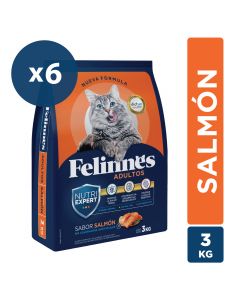 Alimento gato adulto sabor Salmón Pack 6x3kg Vence el 22/06/2023