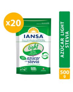 Azúcar Blanca Light Con Stevia Pack 20x500g