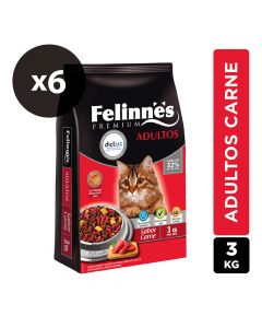 Alimento gato adulto sabor Carne Pack 6x3kg