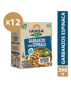Garbanzos con Espinaca Listos Pack 12x390g