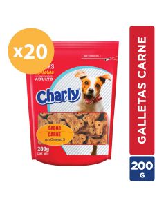 Galletas Perro Charly Sabor Carne pack 20x200gr Vence 06/05/2024